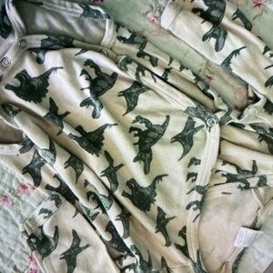 Kate Quinn Dinosaur Print Kids Blouse - Cream and Green